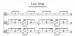 Lazy Song, Bruno Mars, Schlagzeug